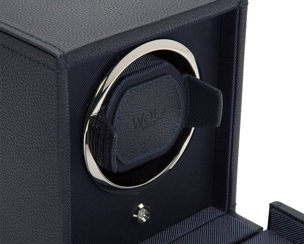 Wolf Cub Single Watch Winder with Cover Navy 461117