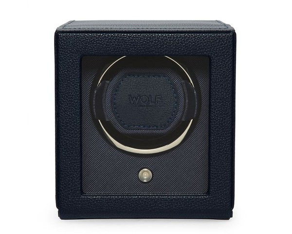 Wolf Cub Single Watch Winder with Cover Navy 461117