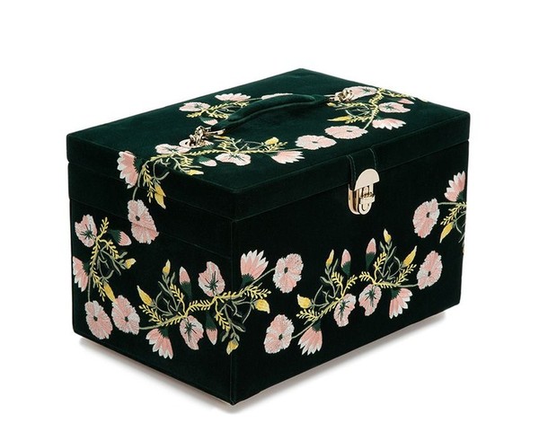 Wolf Zoe Large Jewelry Box Forest Green 393012