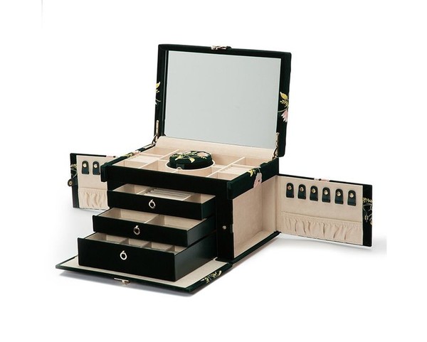 Wolf Zoe Large Jewelry Box Forest Green 393012