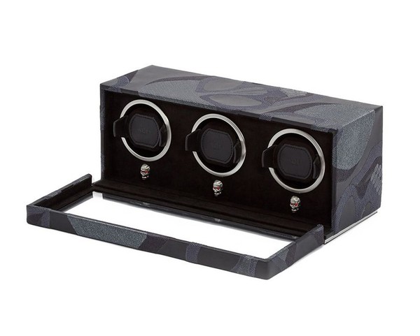 Wolf Memento Mori Triple Cub Watch Winder Black 493602