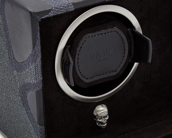 Wolf Memento Mori Triple Cub Watch Winder Black 493602
