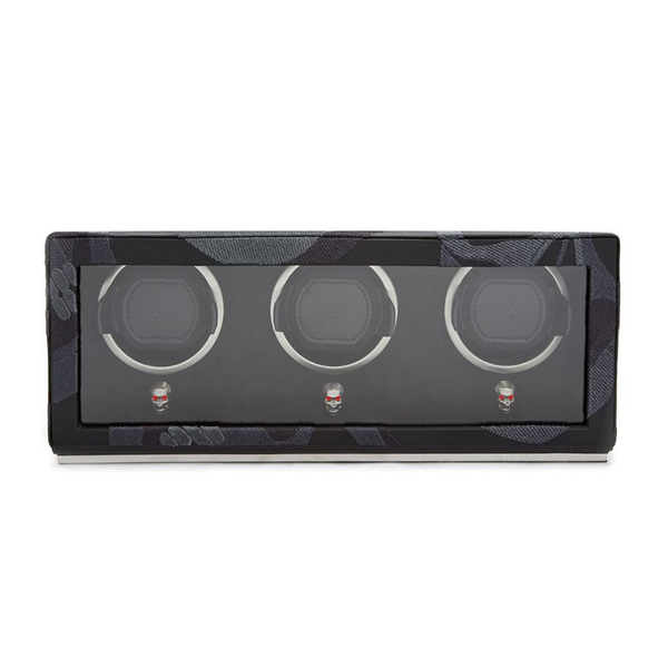 Wolf Memento Mori Triple Cub Watch Winder Black 493602