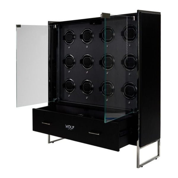 Wolf 12 Piece Watch Winder Cabinet Viceroy Black 466602