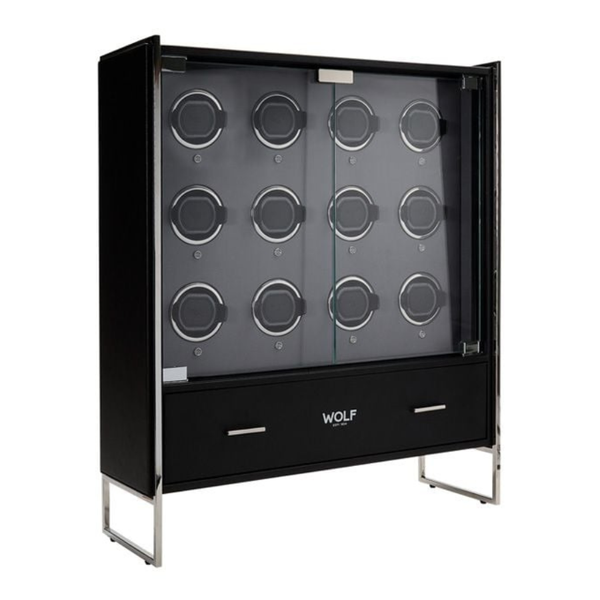 Wolf 12 Piece Watch Winder Cabinet Viceroy Black 466602