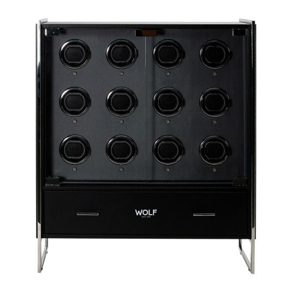 Wolf 12 Piece Watch Winder Cabinet Viceroy Black 466602