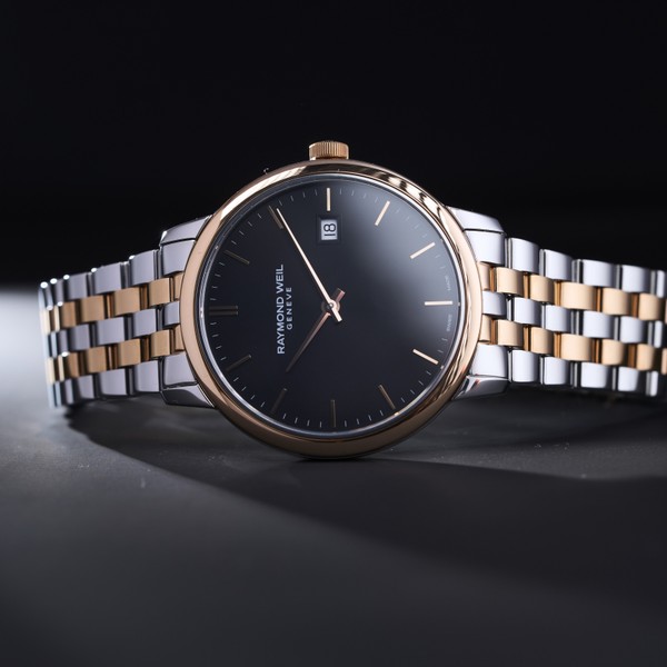 Raymond Weil Toccata Rose Gold Black Dial Quartz Watch 5485-SP5-20001 - 39mm