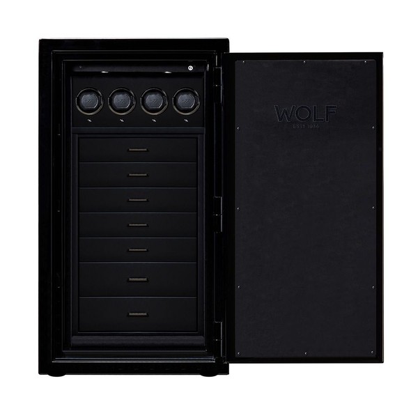 Wolf Atlas 4 Piece Winder Safe Onyx/Gunmetal 490402