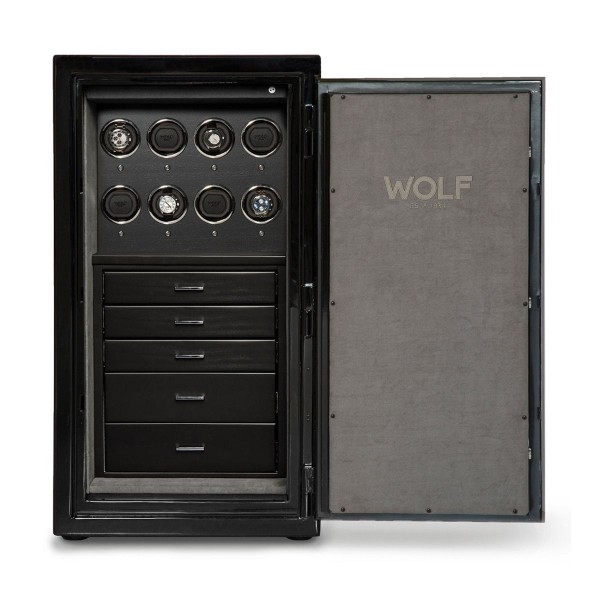 Wolf Atlas 8 Piece Winder Safe Onyx/Chrome 491864