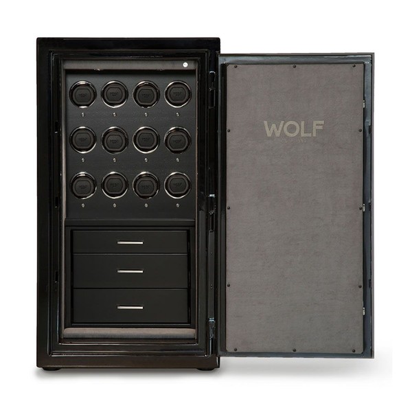 Wolf Atlas 12 Piece Winder Safe Onyx/Chrome 491264