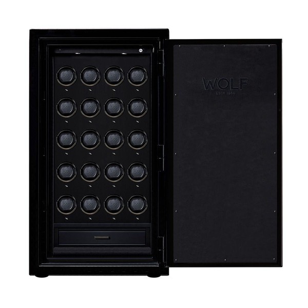 Wolf Atlas 20 Piece Winder Safe Onyx/Gunmetal 492002