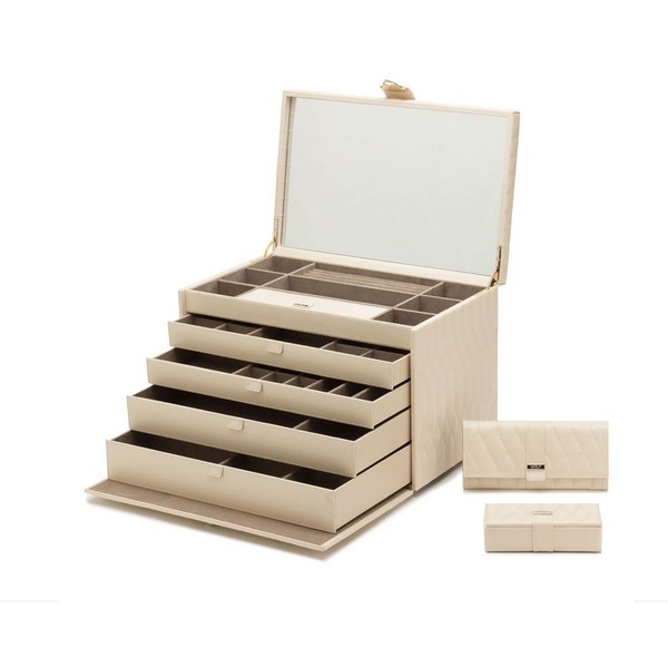 Wolf Caroline Extra Large Jewelry Case Ivory 329553