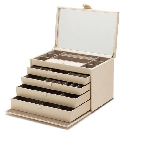 Wolf Caroline Extra Large Jewelry Case Ivory 329553