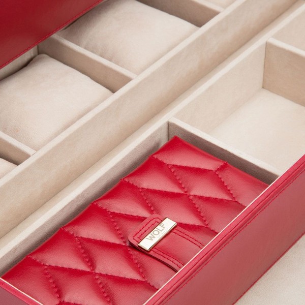 Wolf Caroline Extra Large Jewelry Case Red 329572