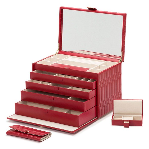 Wolf Caroline Extra Large Jewelry Case Red 329572