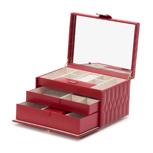 Wolf Caroline Medium Jewelry Case Red 329772