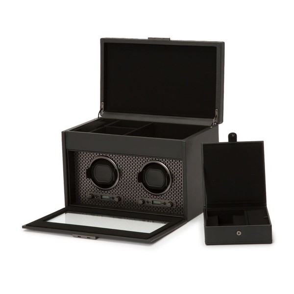 Wolf Axis Double Watch Winder With Storage Powder Coat 469303