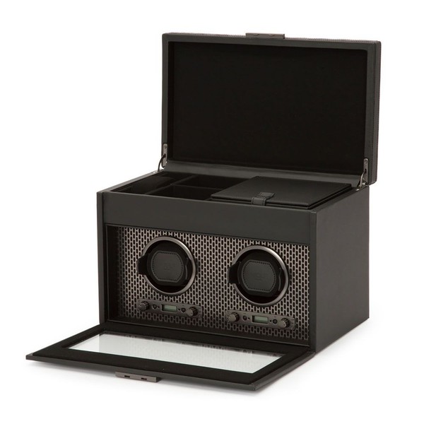Wolf Axis Double Watch Winder With Storage Powder Coat 469303