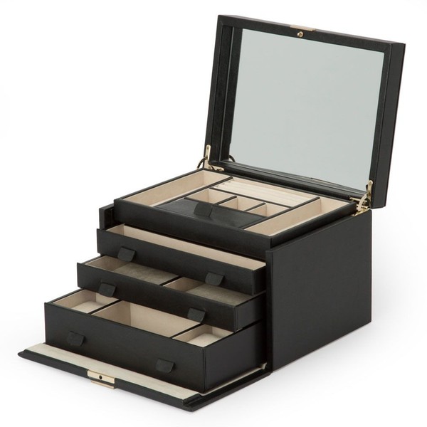 Wolf Palermo Large Jewelry Box Black Anthracite 213002