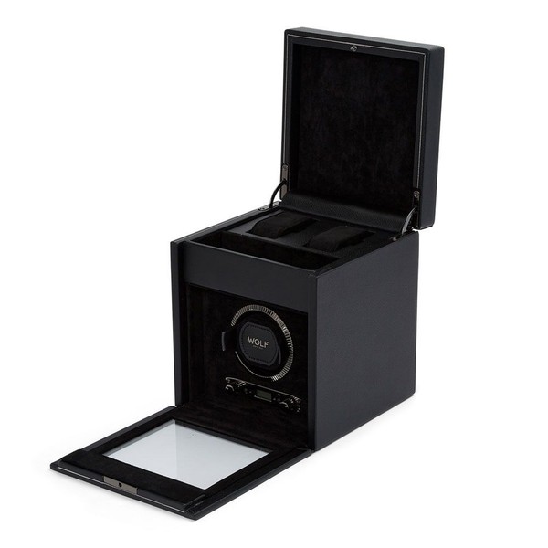 Wolf British Racing Single Watch Winder with Storage Black 792102