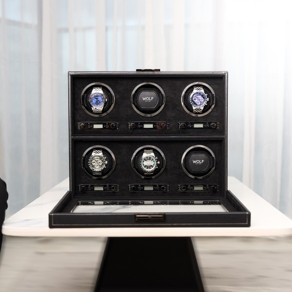 Wolf British Racing 6 Piece Watch Winder Black 792402
