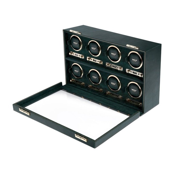 Wolf British Racing 8 Piece Watch Winder Green 792541
