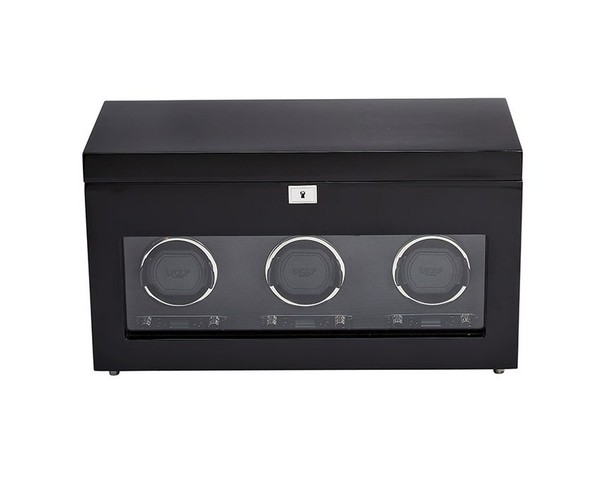 Wolf Savoy Triple Watch Winder with Storage Black 454770