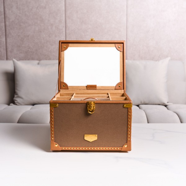 Wolf Ida Trunk Jewellery Box Khaki 190041