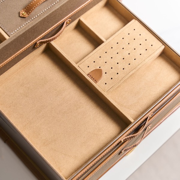 Wolf Ida Trunk Jewellery Box Khaki 190041