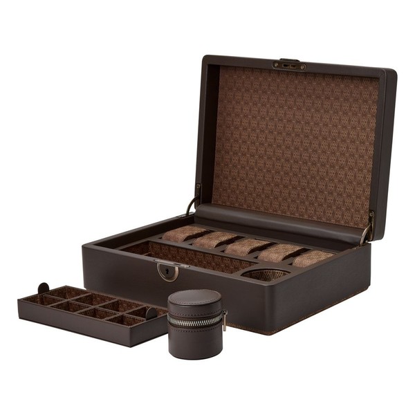 Wolf Earth 5 Piece Watch Box with Storage 190906