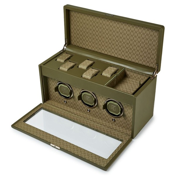 Wolf Earth Triple Watch Winder Olive 190541