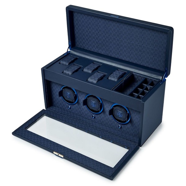 Wolf Earth Triple Watch Winder Midnight Blue 190517