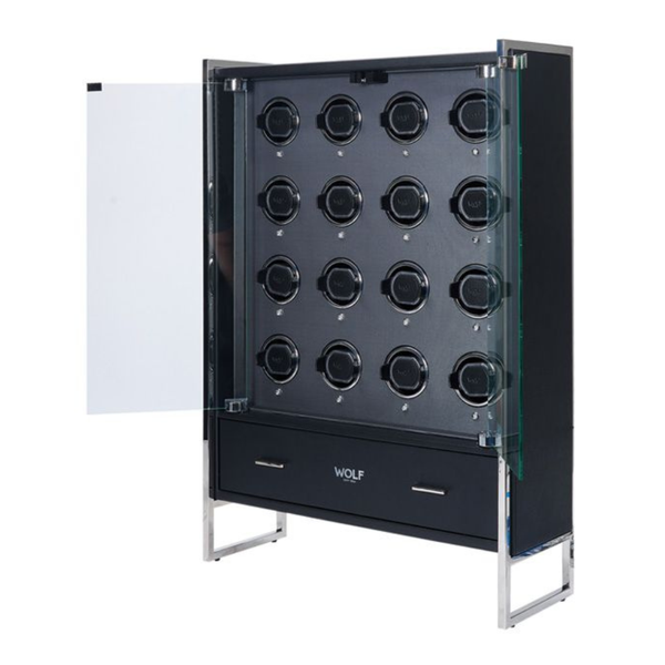 Wolf 16 Piece Watch Winder Cabinet Black 466702