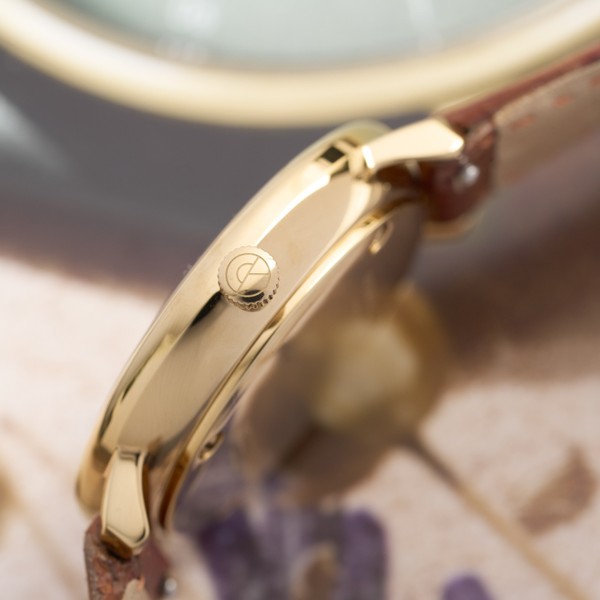 Sternglas Naos XS Gold Noble Dark Brown Leather S01-ND02-NB01 - 33mm