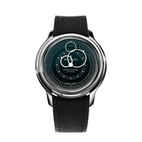 Beaubleu Seconde Française 19.24 Imperial Green Grained Black Leather Strap - 39mm