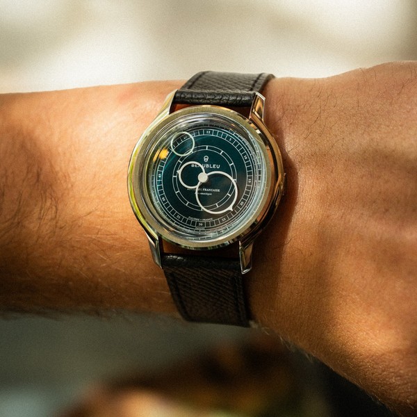 Beaubleu Seconde Française 19.24 Imperial Green Grained Black Leather Strap - 39mm