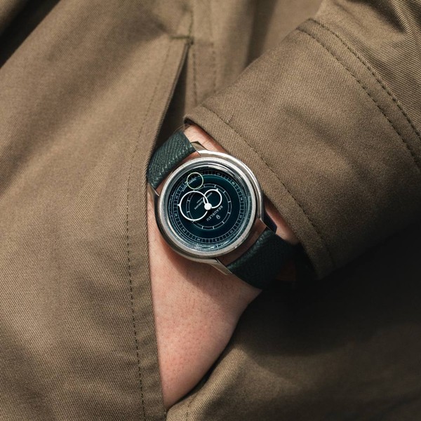 Beaubleu Seconde Française 19.24 Imperial Green Grained Black Leather Strap - 39mm
