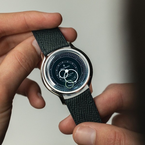 Beaubleu Seconde Française 19.24 Imperial Green Grained Black Leather Strap - 39mm
