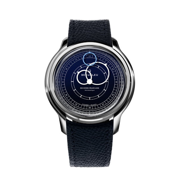 Beaubleu Seconde Française 19.24 Midnight Blue Grained Blue Leather Strap - 39mm