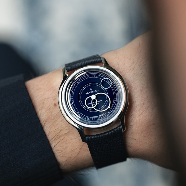 Beaubleu Seconde Française 19.24 Midnight Blue Grained Blue Leather Strap - 39mm