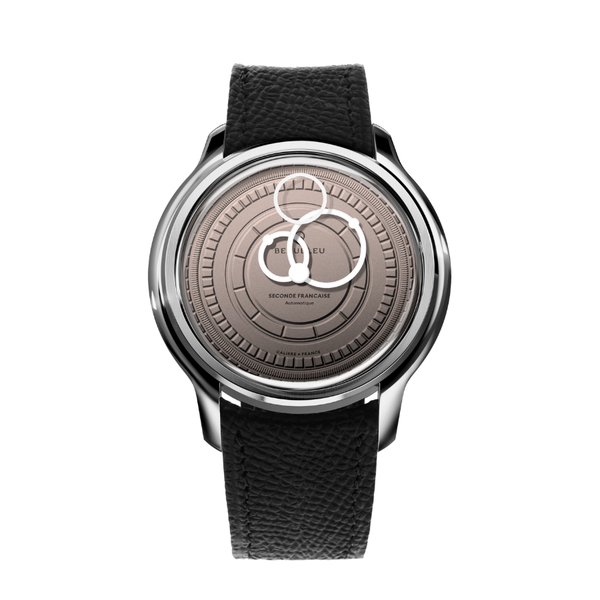 Beaubleu Seconde Française 20.24 Salmon Grained Black Leather Strap - 39mm