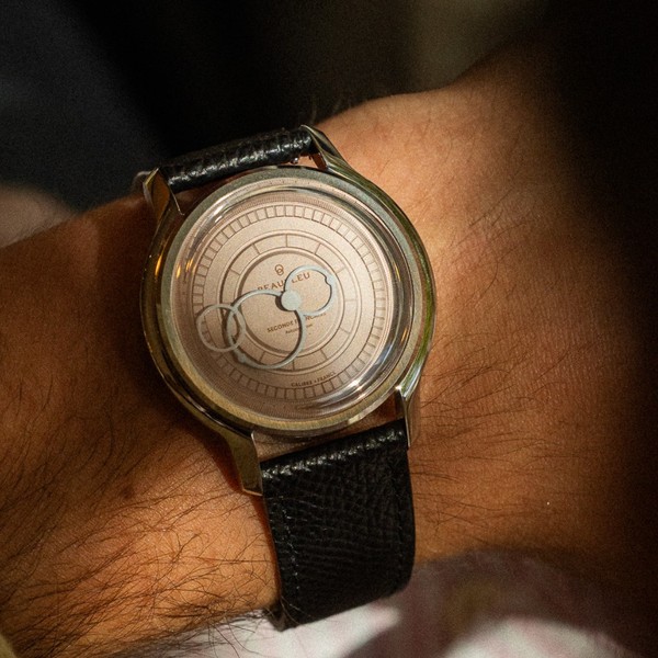Beaubleu Seconde Française 20.24 Salmon Grained Black Leather Strap - 39mm