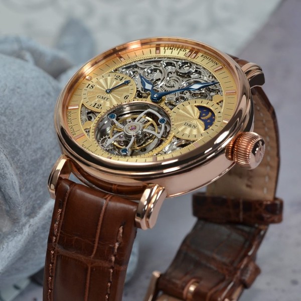 Poljot International Tourbillon Skeleton Gold 3360.T555RG-CH - 43mm