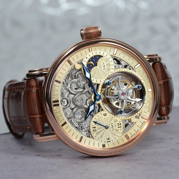 Poljot International Tourbillon Skeleton Gold 3360.T555RG-CH - 43mm