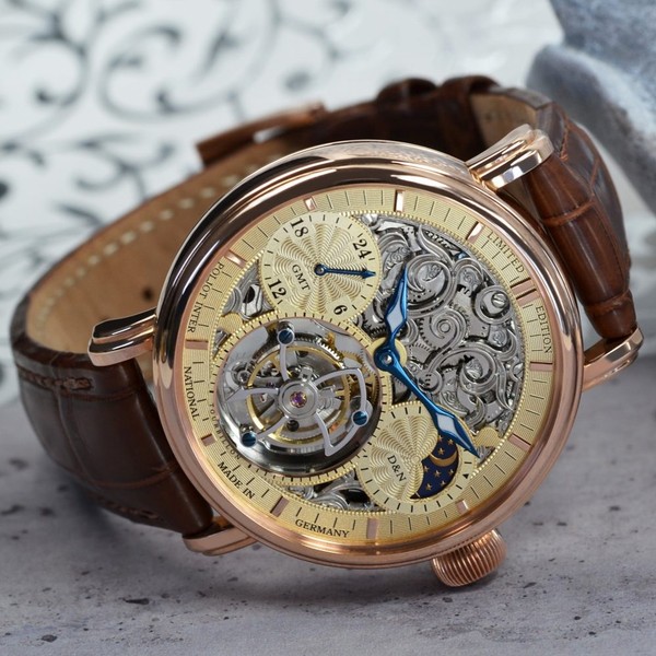 Poljot International Tourbillon Skeleton Gold 3360.T555RG-CH - 43mm