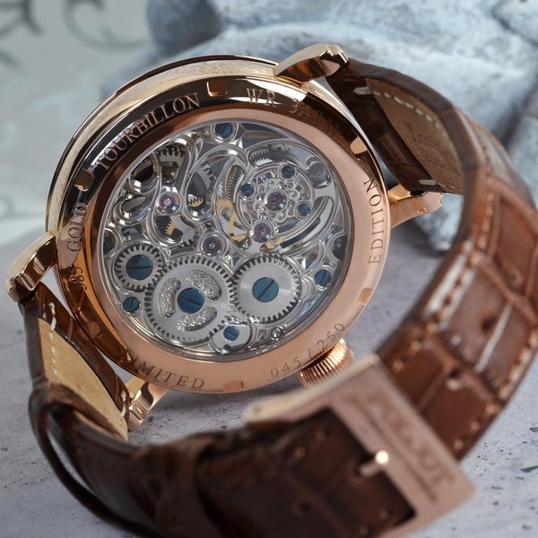 Poljot International Tourbillon Skeleton Gold 3360.T555RG-CH - 43mm