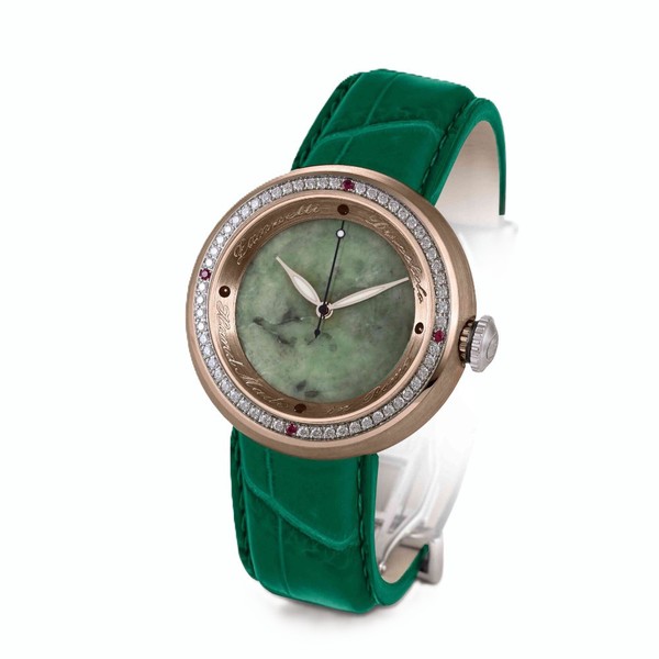 Zannetti Discobolo Lady Jade bronze and diamonds WCIG018.DL036 - 39mm