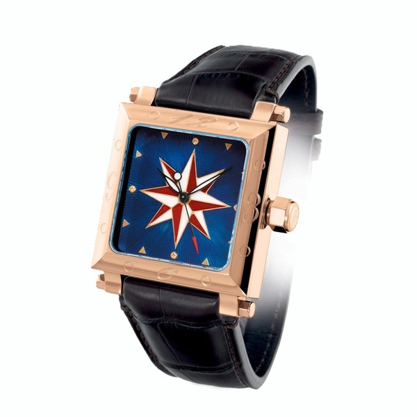Zannetti Palatino Compass Rose Gold Blue PCR.A1R-B.A - 44 x 44mm