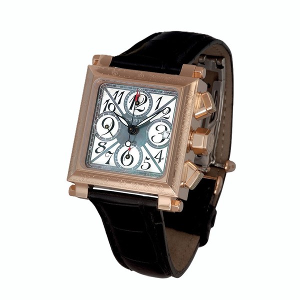 Zannetti Palatino Elegance Chrono Black Mop Gold 18kt PEL.C1RN1.3. A - 44 x 44mm