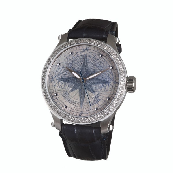 Zannetti Magnificum Compass Rose Jade White and diamonds MRV.A2S-JW.2D.A - 47mm
